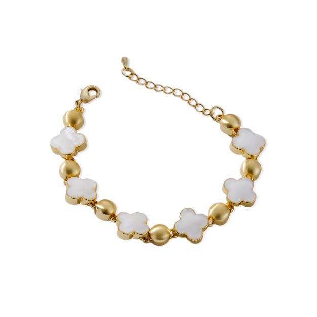 Mesmera 14K Altın Kaplama Taş Dizilmli Bileklik resmi