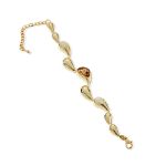 Mesmera 14K Altın Kaplama Damla Sıralı Taşlı Bileklik resmi