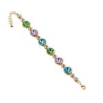 Mesmera 14K Altın Kaplama Renklı Taşlı Bileklik resmi