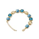 Mesmera  14K Altın Kaplama Mavi Renk Sıralı Taşlı Bileklik resmi
