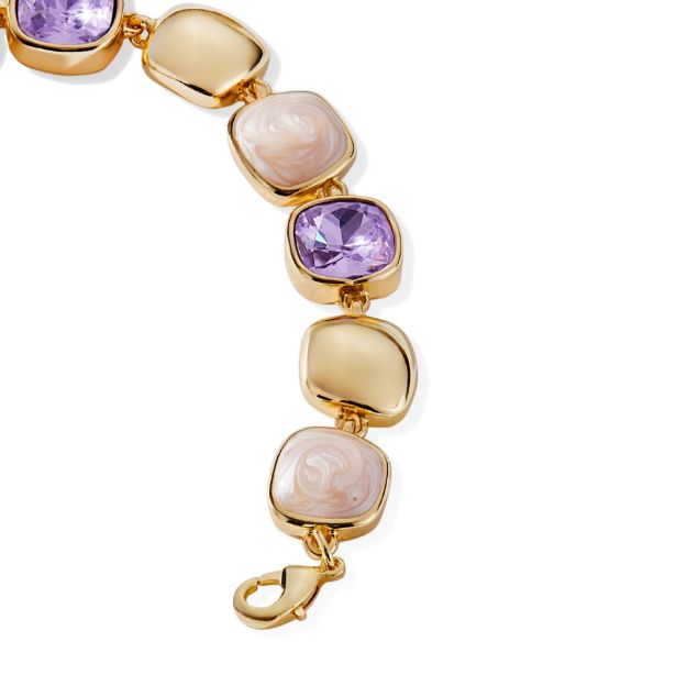 Mesmera  14KAltın Kaplama Kare Doğal Taş Bileklik resmi