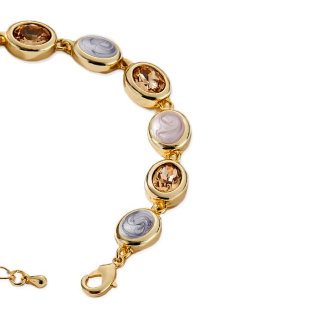 Mesmera 14K Altın Kaplama Oval Bileklik resmi