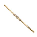 Mesmera 14K Altın Kaplama Taşlı Top Zincir Bileklik resmi