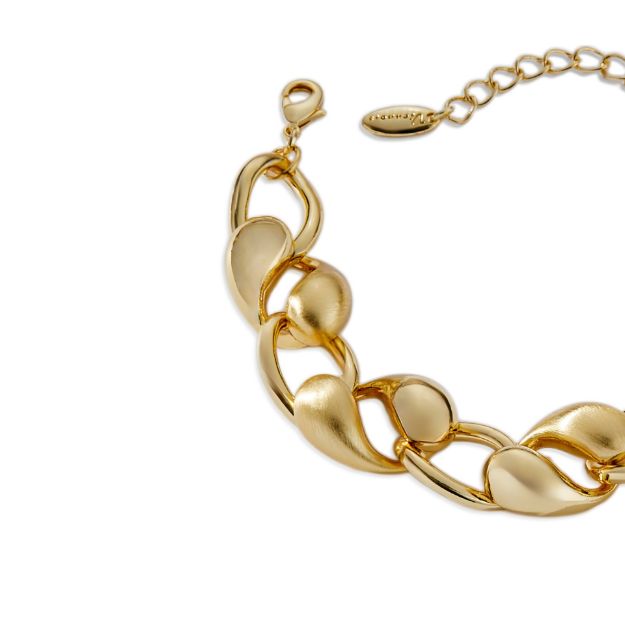 Mesmera 14K Altın kaplama Su Damlası Zincir Bileklik resmi