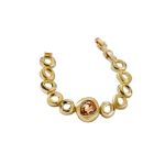 Mesmera 14K Altın Kaplama Halka Desenli Taşlı Bileklik resmi