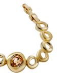 Mesmera 14K Altın Kaplama Halka Desenli Taşlı Bileklik resmi