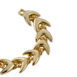 Mesmera 14K Altın KaplamaYaprak Modelli Bileklik resmi