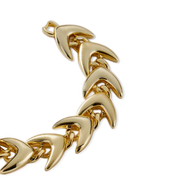 Mesmera 14K Altın KaplamaYaprak Modelli Bileklik resmi