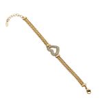 Mesmera 14K Altın Kaplama Kalpli Zincir Bileklik resmi