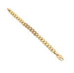 Mesmera 14K Altın Kaplama Kare Taşlı Zincir Bileklik resmi