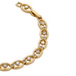 Mesmera 14K Altın Kaplama Oval Taşlı Zincir Bileklik resmi