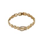 Mesmera 14K Altın Kaplama Kemer Desenli Zincir Bileklik resmi