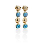 Mesmera 14K Kaplama Mavi Taşlı Küpe resmi