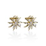 Mesmera 14K Altın Kaplama Çiftli Çiçekli Küpe resmi