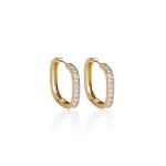 Mesmera 14K Altın Kaplama Kare Halka Küpe resmi